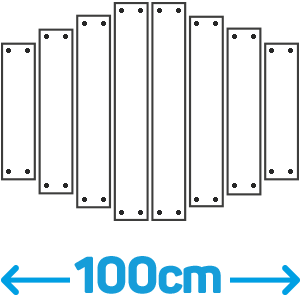 Symmetrisch 100cm + RVS afstandhouders