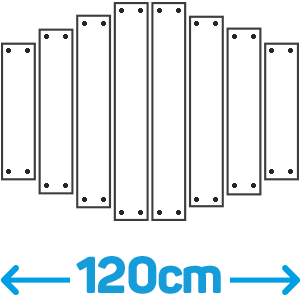 Symmetrisch 120cm + RVS afstandhouders