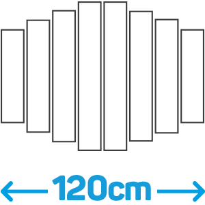 Symmetrisch 120cm + blinde montage