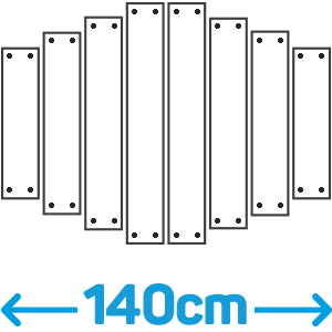 Symmetrisch 140cm + RVS afstandhouders