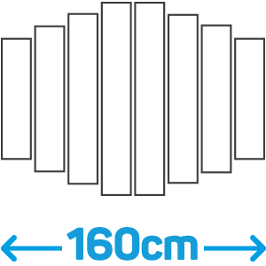 Symmetrisch 160cm + blinde montage